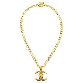 Chanel Vintage CC Turn-Lock Pendant Necklace Full