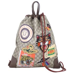 Gucci Courrier Soft GG Supreme Drawstring Backpack Front