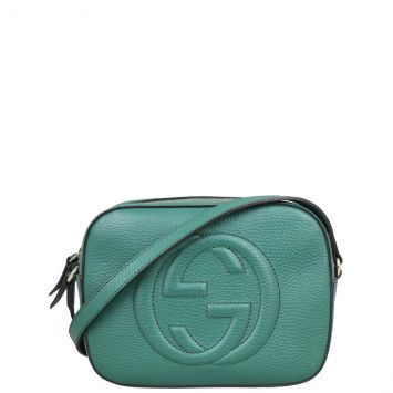 Gucci Soho Leather Shoulder Bag Front with strap