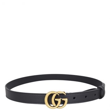 Gucci Marmont Double G Slim Belt Front