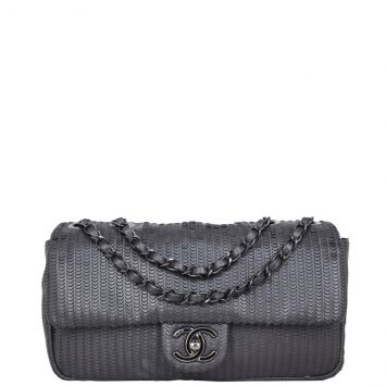 Chanel CC Laser Cut Flap Bag Front with Strap