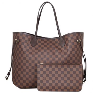 Louis Vuitton Neverfull GM Damier Ebene (with pouch) Front with Components