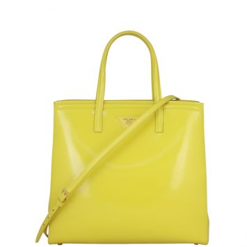 Prada Smooth Leather Tote Bag Front with Strap
