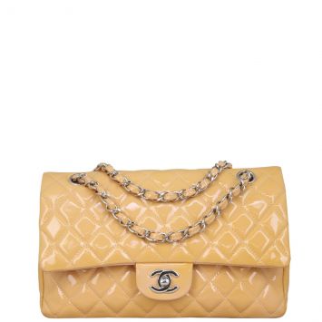 Chanel Classic Double Flap Medium Patent Front with Strap