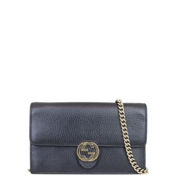 Gucci Interlocking G Wallet on Chain Front with Strap