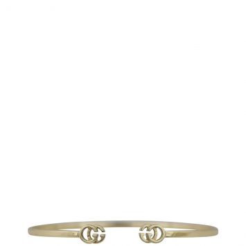 Gucci GG 18k Yellow Gold Running Cuff Bracelet Front