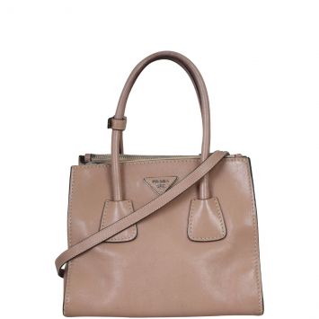 Prada Twin Pocket Glace Calfskin Tote Small Front with Strap
