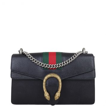 Gucci Dionysus Web Medium Leather Shoulder Bag Front with Strap