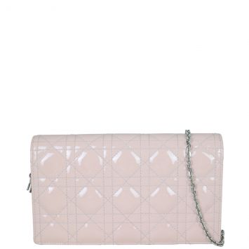 Dior Lady Dior Patent Cannage Pouch Front