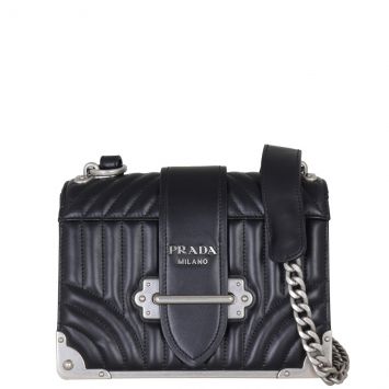 Prada Cahier Diagramme Chain Shoulder Bag Front With Chain