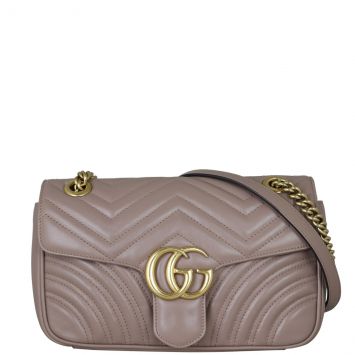 Gucci GG Marmont Matelasse Small Shoulder Bag Front With Strap