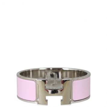 Hermes Wide Pink Clic Clac H Bracelet SHW