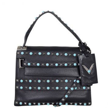 Valentino My Rockstud Rolling Flap Bag Front With Strap