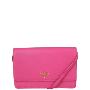 Prada Saffiano Wallet on Strap Front With Strap