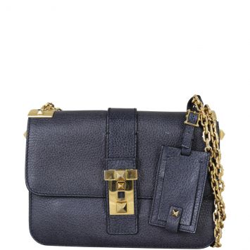 Valentino B-Rockstud Flap Bag Front With CHain
