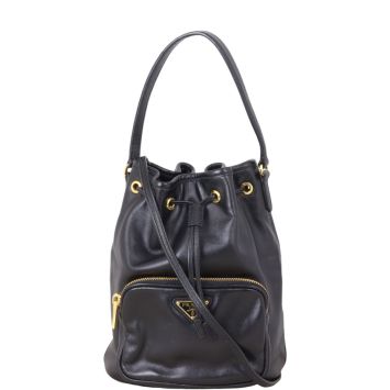 Prada Duet Leather Bucket Bag