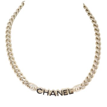 Chanel Enamel CC Logo Chain Necklace