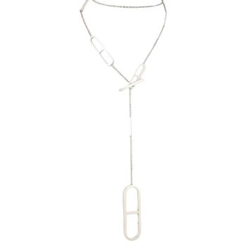 Hermes Ever Chaine d'ancre Long Sterling Silver Necklace