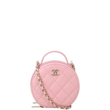 Chanel CC Top Handle Round Zipped Pouch on Chain