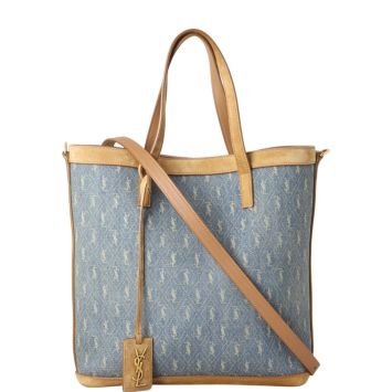 Saint Laurent Toy Shopping Tote Suede Denim