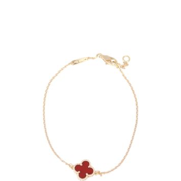 Van Cleef & Arpels Sweet Alhambra 1 Motif Carnelian Bracelet