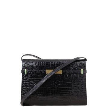 Saint Laurent Manhattan Shoulder Bag Medium Croc Embossed