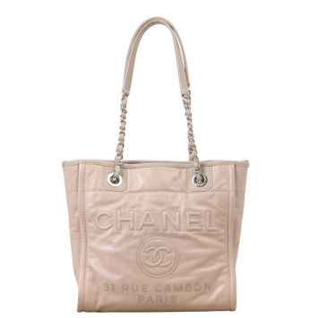 Chanel Deauville North South Tote Small Leather