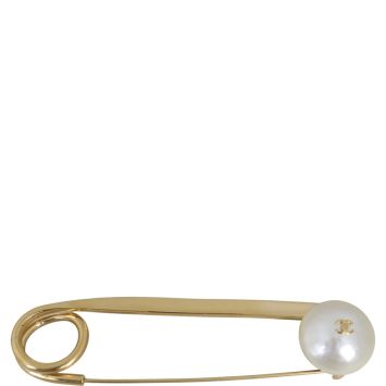 Chanel CC Pearl Saftey Pin Brooch