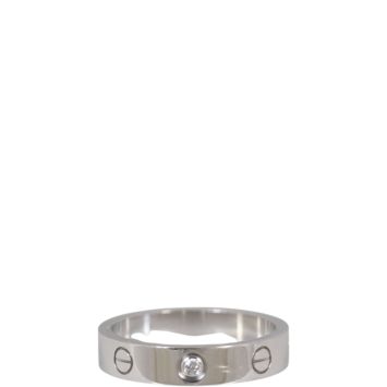 Cartier Love Ring Small 18k White Gold 1 Diamond