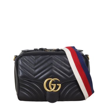 Gucci GG Marmont Zip Around Top Handle Camera Bag Small