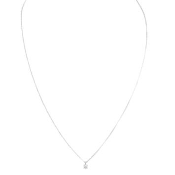 Tiffany & Co. Solitaire Diamond Platinum Pendant Necklace