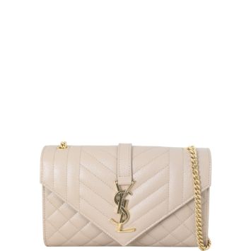 Saint Laurent Monogram Mix Matelasse Envelope Chain Bag Small