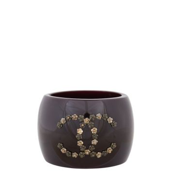 Chanel Flowers CC Resin Cuff Bracelet