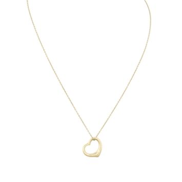 Tiffany & Co Elsa Peretti Open Heart 18k Yellow Gold Pendant Necklace