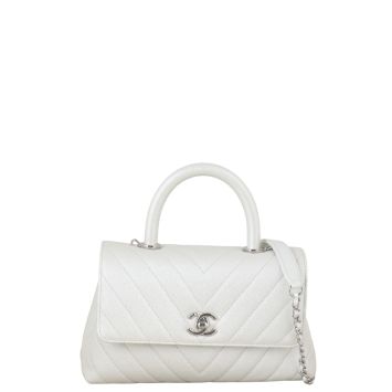 Chanel Coco Top Handle Mini Bag Chevron