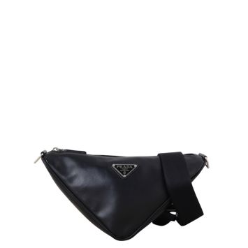 Prada Logo Triangle Leather Shoulder Bag