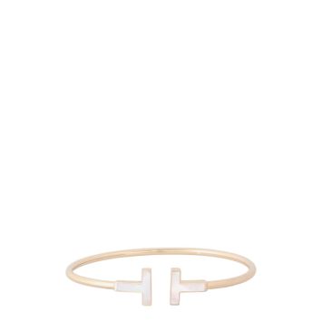 Tiffany & Co Tiffany T Wire Mother of Pearl 18k Rose Gold Bracelet