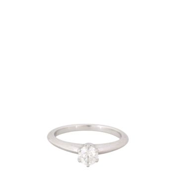 Tiffany & Co Setting Solitaire Diamond Platinum Ring (.39ct)