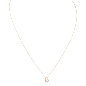 Tiffany & Co Elsa Peretti Open Heart Pendant 18k Rose Gold Necklace