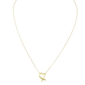 Tiffany & Co Paloma Picasso Loving Heart Pendant 18k Yellow Gold Necklace Small