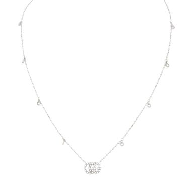 Gucci GG Running 18k White Gold Diamond Necklace