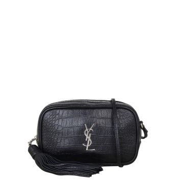 Saint Laurent Lou Mini Camera Bag Croc-Embossed