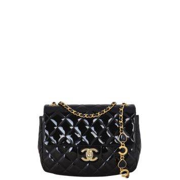 Chanel Coco de Toi Heart Chain Square Flap Bag Patent