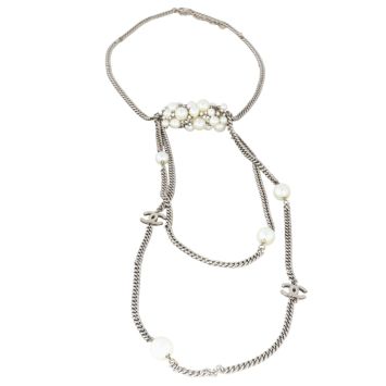 Chanel CC Pearl Chain Long Necklace