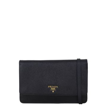 Prada Saffiano Metal Wallet on Strap