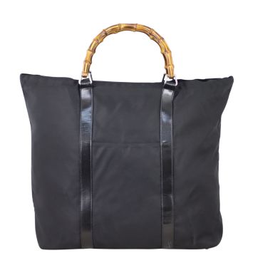 Gucci Nylon Bamboo Handle Tote Front
