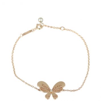 Tiffany & Co. Butterfly Chain Bracelet in 18k Rose Gold and Sterling Silver Front
