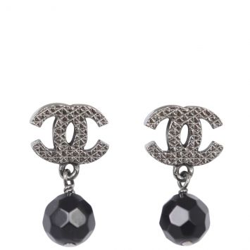Chanel CC Bead Earrings Front
