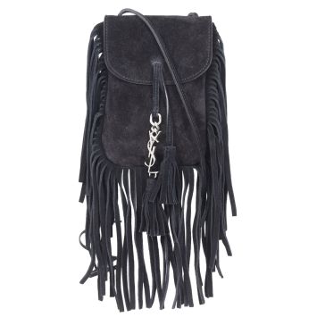 Saint Laurent Anita Suede Fringe Mini Front with Strap