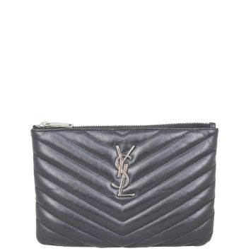 Saint Laurent Matelasse Monogram Mini Pouch Front
